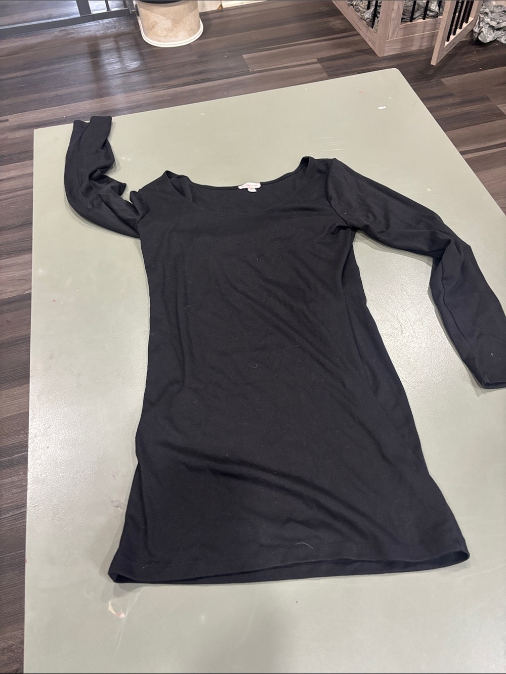 silence + noise Black Long Sleeve Scoop Neck Dress